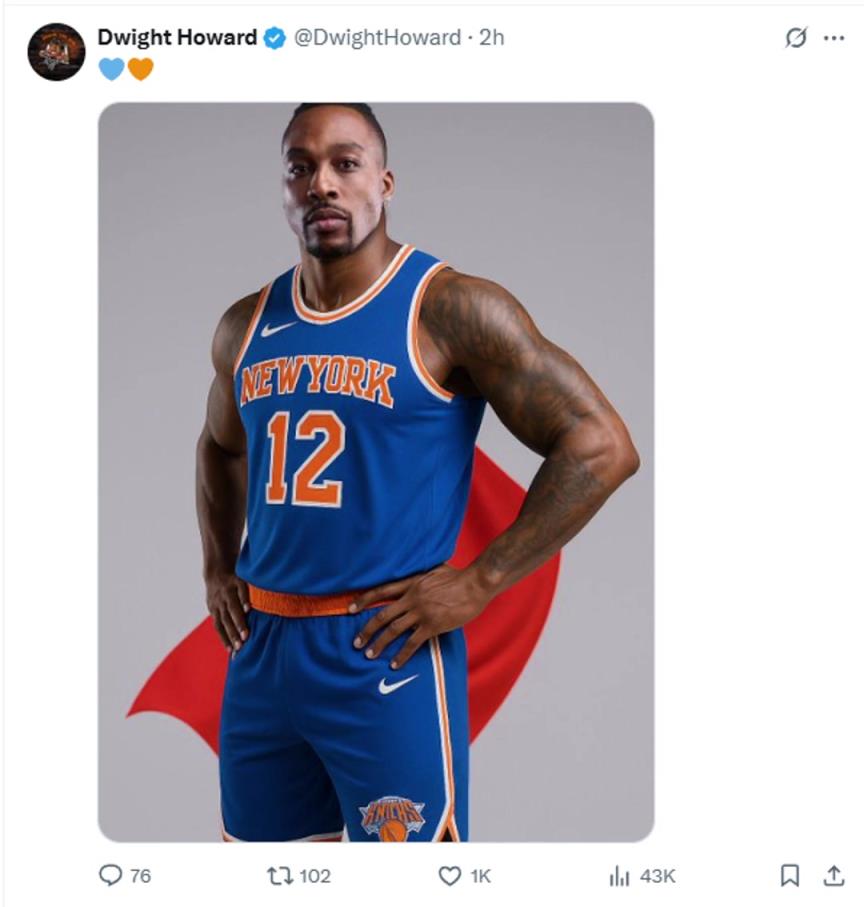 難道說(shuō)？尼克斯步行者G4賽后 霍華德發(fā)推身披尼克斯戰(zhàn)袍